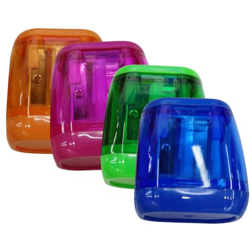 HIAKDOFT 4 Stück Manueller Doppelloch Bleistiftspitzer in Leuchtenden Farben für Schüler Praktisch Einfach zu Bedienen Langlebig für Schule und Büro Passt in Rucksack und Federmappe HIAKDOFT 4 Stück Manueller Doppelloch Bleistiftspitzer in Leuchtenden Farben für Schüler Praktisch Einfach zu Bedienen Langlebig für Schule und Büro Passt in Rucksack und Federmappe von HIAKDOFT