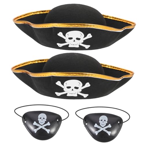 HIAKDOFT 4 Stück Piratenhut -augenmaske Kostüme -patch Mädchen Piratenkostüm Jungen Kapitäne Piraten-augenklappe Dame Erwachsene Drucken Flecken Hüte Kind Schwarz Stoff HIAKDOFT 4 Stück Piratenhut -augenmaske Kostüme -patch Mädchen Piratenkostüm Jungen Kapitäne Piraten-augenklappe Dame Erwachsene Drucken Flecken Hüte Kind Schwarz Stoff von HIAKDOFT
