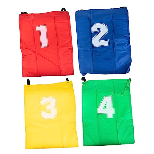 HIAKDOFT 4 Stück Sprungsack Sportspielzeug Sackhüpfen Sackhüpftaschen Festival Party spielset Outdoor Outdoor Spiele Outdoor-Springsack Springspiel für Segeltuch von HIAKDOFT