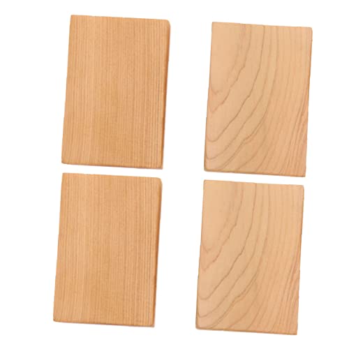 HIAKDOFT 4 Stück Teiliges Dicke Holzklötze Rechteckig Glatte Oberfläche Splitterfrei Naturbelassenes Holz für DIY Basteln Malen Schnitzen Schmuckanhänger Personalisierbar Bastelprojekte von HIAKDOFT