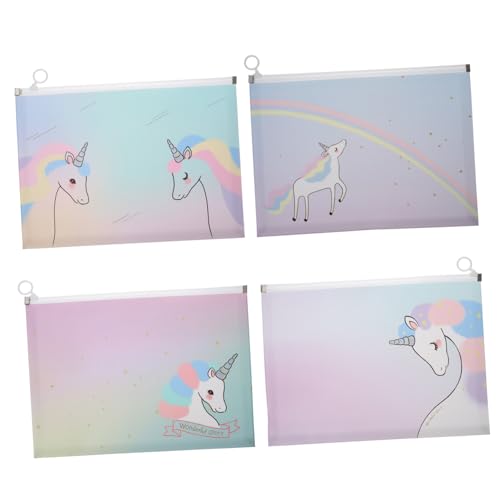 HIAKDOFT 4 Stück Teiliges Dokumententaschen mit Reißverschluss Multifunktionale Einhorn Kunststoff Zip Beutel für Büro Schule Reisen Praktische Aufbewahrung und Ordnung HIAKDOFT 4 Stück Teiliges Dokumententaschen mit Reißverschluss Multifunktionale Einhorn Kunststoff Zip Beutel für Büro Schule Reisen Praktische Aufbewahrung und Ordnung von HIAKDOFT
