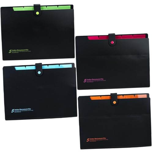 HIAKDOFT 4 Stück Teiliges Erweiterbares Fächermappe mit Dokumentenorganizer aus Langlebigem Material Vielseitiger Aktenhalter für Schule Büro und Zuhause in Schwarz Rosa Grün Orange Blau HIAKDOFT 4 Stück Teiliges Erweiterbares Fächermappe mit Dokumentenorganizer aus Langlebigem Material Vielseitiger Aktenhalter für Schule Büro und Zuhause in Schwarz Rosa Grün Orange Blau von HIAKDOFT