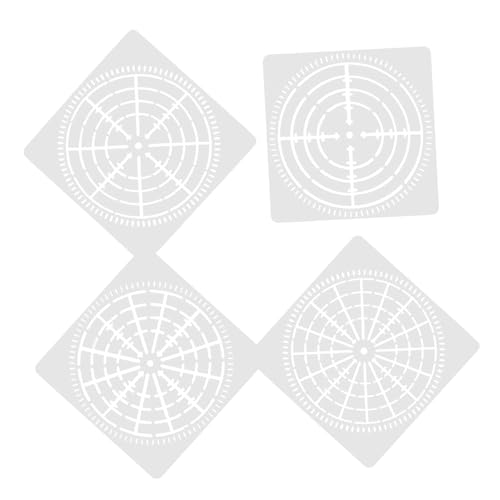 HIAKDOFT 4 Stück Teiliges Mandala Schablonen DIY Malvorlagen mit Segmenten Wiederverwendbare Dekorative Malschablonen für Wand Bastelprojekte Originelles Zubehör für Malbegeisterte von HIAKDOFT