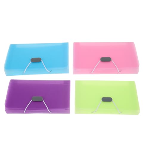 HIAKDOFT 4 Stück Teiliges Mini Fächermappe Erweiterbarer Papierordner mit Fächern Bunte Aufbewahrungstasche für Büro Dokumente Belege Quittungen Tragbarer Organizer für Effiziente Ablage von HIAKDOFT