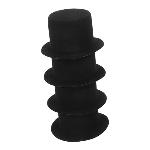 HIAKDOFT 4 Stück Teiliges Mini Zylinderhut Leichte Miniatur Hüte für DIY Bastelprojekte Puppendeko und Haustier Accessoires Retro Stil für Festliche Anlässe und Fotorequisiten von HIAKDOFT