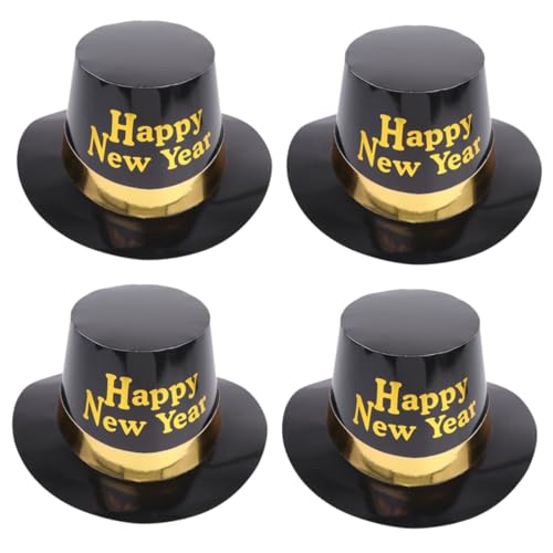 HIAKDOFT 4 Stück Teiliges Neujahr Partyhüte Schwarz Gold Papierhüte Festliche Kopfbedeckung für Erwachsene für Silvester Kostüm und Feierlichkeiten HIAKDOFT 4 Stück Teiliges Neujahr Partyhüte Schwarz Gold Papierhüte Festliche Kopfbedeckung für Erwachsene für Silvester Kostüm und Feierlichkeiten von HIAKDOFT