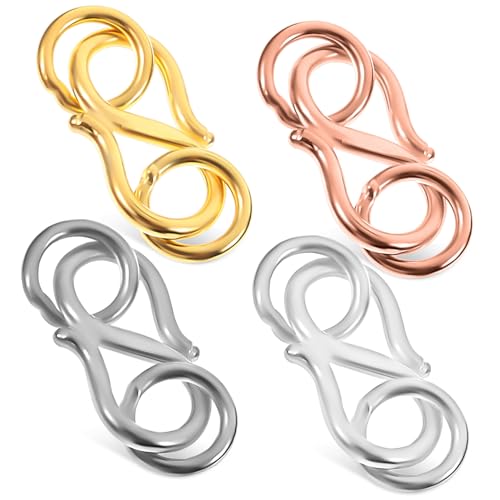 HIAKDOFT 4 Stück Teiliges S haken Schmuckverschluss Silber in Silber Gold Roségold Platin Mittlere und Glatt für DIY Halsketten und Schmuckherstellung HIAKDOFT 4 Stück Teiliges S haken Schmuckverschluss Silber in Silber Gold Roségold Platin Mittlere und Glatt für DIY Halsketten und Schmuckherstellung von HIAKDOFT