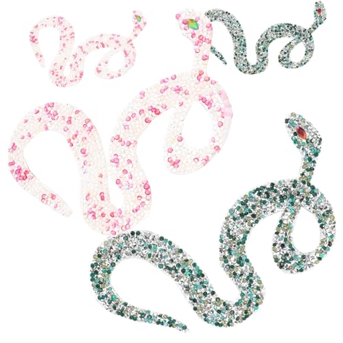 HIAKDOFT 4 Stück Teiliges Schlangenförmiges Strass Aufnäher zum Aufbügeln und Nähen Dekorative Reparatur Patches für Kleidung Taschen Schuhe DIY Kreative Applikationen Langlebig und HIAKDOFT 4 Stück Teiliges Schlangenförmiges Strass Aufnäher zum Aufbügeln und Nähen Dekorative Reparatur Patches für Kleidung Taschen Schuhe DIY Kreative Applikationen Langlebig und von HIAKDOFT