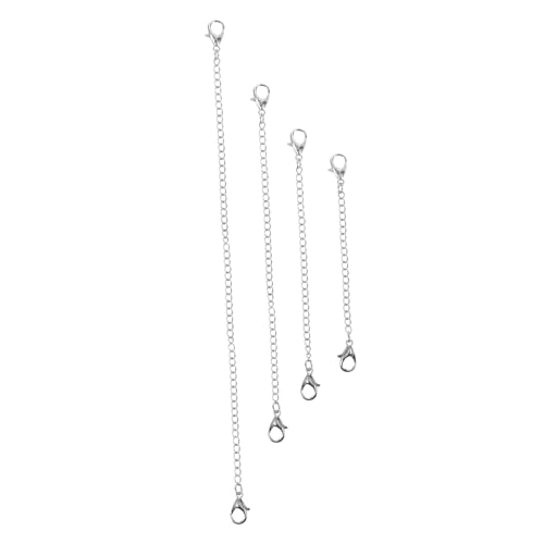 HIAKDOFT 4 Stück Teiliges Schmuckverlängerungsketten aus Metall mit Doppel Karabinerhaken Langlebige DIY Armband und Halsketten Extender für Vielseitige Schmuckherstellung und Reparatur von HIAKDOFT
