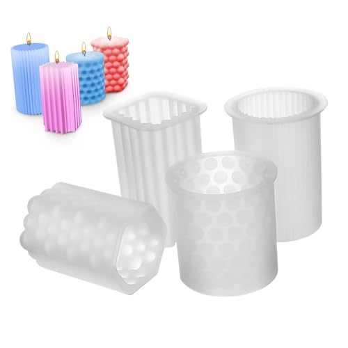 HIAKDOFT 4 Stück Teiliges Silikon Kerzenformen für DIY Kerzenherstellung Flexible Gießformen mit Einzigartigen Designs Langlebig Wiederverwendbar für Dekorative Duftkerzen und HIAKDOFT 4 Stück Teiliges Silikon Kerzenformen für DIY Kerzenherstellung Flexible Gießformen mit Einzigartigen Designs Langlebig Wiederverwendbar für Dekorative Duftkerzen und von HIAKDOFT