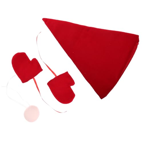HIAKDOFT 4 Stück Teiliges Weihnachtsbaum Dekor mit Roter Mütze Puppe Nase und Handschuhen Wiederverwendbare Weihnachtsbaumspitze für Festliche Party und Kreative Weihnachtsdeko von HIAKDOFT