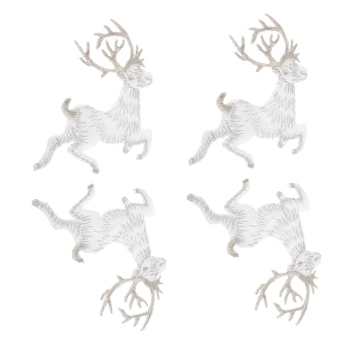HIAKDOFT 4 Stück Weihnachtliche Bestickte Stoffaufnäher Teiliges mit Hirschmotiv Selbstklebend Langlebig und Sicher zum Dekorieren von Kleidung und Geschenkverpackungen HIAKDOFT 4 Stück Weihnachtliche Bestickte Stoffaufnäher Teiliges mit Hirschmotiv Selbstklebend Langlebig und Sicher zum Dekorieren von Kleidung und Geschenkverpackungen von HIAKDOFT