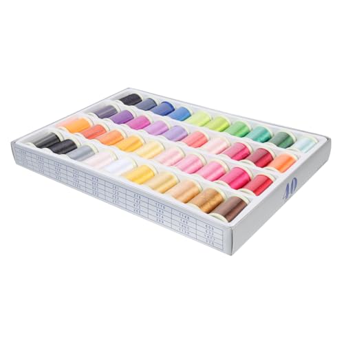 HIAKDOFT 40 Rollen Farben Stickgarn für DIY Handstickerei Leichtes Sicheres Nähgarn Vielseitiges Stickset für Anfänger und Erwachsene zum Kreuzstich Handarbeiten Basteln von HIAKDOFT