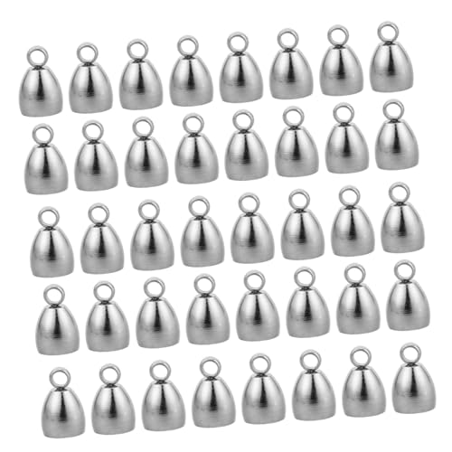 HIAKDOFT 40 Stück Cord End Caps Oval Metall Kordel Crimp Beads für Diy Schmuckherstellung Verstellbare Robust und Vielseitig für Armband Halskette Anhänger HIAKDOFT 40 Stück Cord End Caps Oval Metall Kordel Crimp Beads für Diy Schmuckherstellung Verstellbare Robust und Vielseitig für Armband Halskette Anhänger von HIAKDOFT