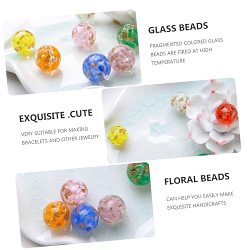 HIAKDOFT 40 Stück Glasperlen Runde Lose DIY Perlen für Armbänder Hochwertige Glas Spacer Perlen Einfache Verarbeitung Langlebiges Schmuckzubehör für Handgemachten Schmuck von HIAKDOFT