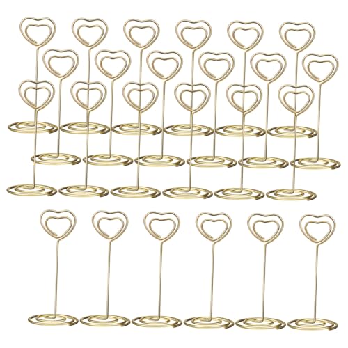 HIAKDOFT 40 Stück Herzförmige Tischkartenhalter Metall Memo Clips für Hochzeit Tischkarten Platzkarten Tischnummernhalter Memo Notizen Halter für Restaurant Party Dekoration von HIAKDOFT