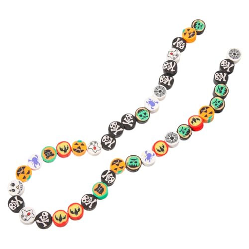 HIAKDOFT 40 Stück Polymer Clay Perlen Halloween Kürbis Schädel Armband Schmuckperlen für DIY Halsketten Armbänder Schmuckzubehör Langlebig und HIAKDOFT 40 Stück Polymer Clay Perlen Halloween Kürbis Schädel Armband Schmuckperlen für DIY Halsketten Armbänder Schmuckzubehör Langlebig und von HIAKDOFT