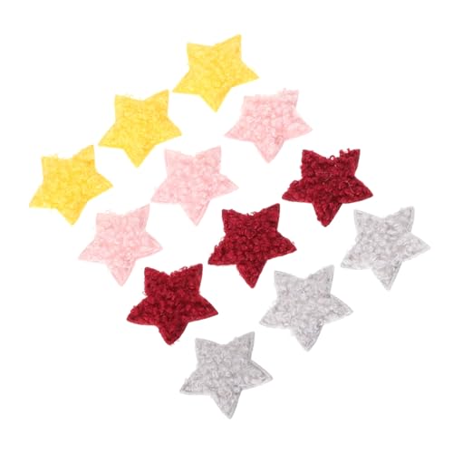 HIAKDOFT 40 Stück Teiliges Fünfzackige Stern Applikationen aus Flauschigem Langlebige Kleidung Dekorationen für Kinderkleidung Rucksäcke Pullover und Hüte Einfache Zufällige Farbe von HIAKDOFT