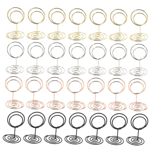 HIAKDOFT 40 Stück Teiliges Metall Visitenkartenhalter Runde Mini Kartenständer mit Stabilem Clip Vielseitig für Hochzeit Büro Party Tischkarten Memo und Fotohalter in Elegantem Design von HIAKDOFT