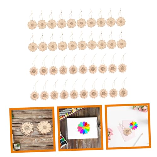 HIAKDOFT 40 Stück Teiliges Runde Holzscheiben zum Basteln Unbehandelte Naturbelassene Holzteile Blanke Holzblumen und Sonnenblumen Motive Leicht Glatt für DIY Dekoration Geschenke Kreative HIAKDOFT 40 Stück Teiliges Runde Holzscheiben zum Basteln Unbehandelte Naturbelassene Holzteile Blanke Holzblumen und Sonnenblumen Motive Leicht Glatt für DIY Dekoration Geschenke Kreative von HIAKDOFT