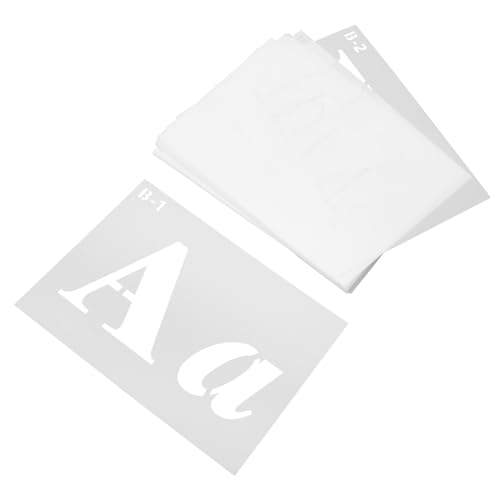 HIAKDOFT 40 Stück Wiederverwendbare Buchstaben Schablonen Teiliges Kunststoff Stencil für Malerei Holz Wände DIY Graffiti Textilgestaltung und Heimdekor von HIAKDOFT