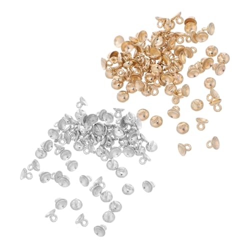 HIAKDOFT 400 Stück Perlen Anhänger Verbinder Halboffene Perlen Schale Förmige Ösen Schmuck Zubehör Weiß K und Gold DIY Schmuckherstellung Zubehör von HIAKDOFT