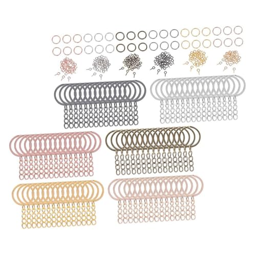 HIAKDOFT 450 Stück Teiliges Keychain Kit Schlüsselringe und Offene Sprungringe mit Schraubösen Farbige DIY Schlüsselanhänger Zubehör aus Langlebiger Legierung für Schmuck und von HIAKDOFT