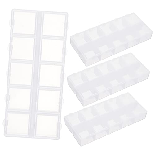 HIAKDOFT 4Stücke Teiliges Kleine Aufbewahrungsbox für Schmuck und Perlen Transparente Sortierbox mit Fächern für Ringe Ohrringe und Kleine Ornamente Hochwertigem Kunststoff von HIAKDOFT