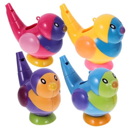 HIAKDOFT 4Stücke Vogelpfeife Badespielzeug für Cartoon Badepfeife mit Wasserspritze Farbenfrohes Schwimmspielzeug für Jungen für Geburtstagsfeiern und Feiertage von HIAKDOFT