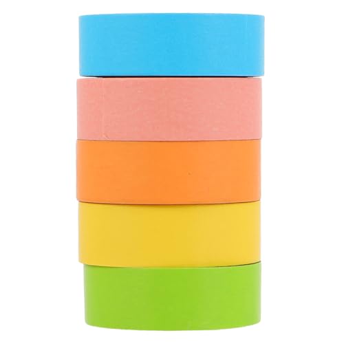 HIAKDOFT 5 Rollen Buntes Washi Klebeband Handreißbar Beschreibbar DIY Dekoratives Seidenpapier Tape für Scrapbooking Tagebücher Planer Geschenkverpackung Zufällige Farbe Zufällige Farbe von HIAKDOFT
