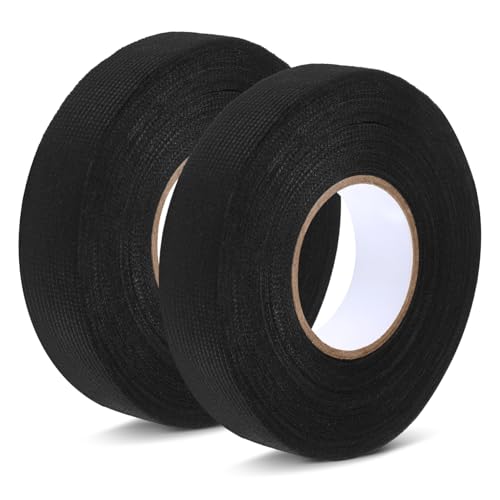 HIAKDOFT 5 Rollen Hochtemperaturbeständiges Auto Kabelbaum Klebeband Selbstklebendes Verschleißfestes Polyester Gewebeband für Kabelisolierung und Geräuschdämmung im Fahrzeuginnenraum von HIAKDOFT