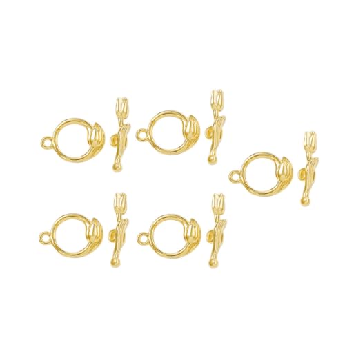 HIAKDOFT 5 Sätze Metall Knebelverschluss Schmuckverschluss Ot Form T Bar Verschluss DIY Schmuckherstellung Armband und Halskettenverbinder für Kreative Schmuckprojekte von HIAKDOFT