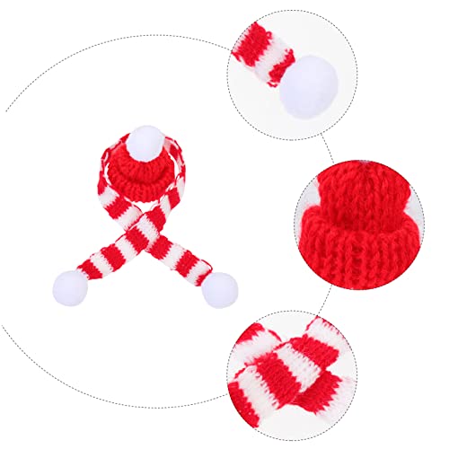 HIAKDOFT 5 Sätze Mini Weihnachtsmützen und Wollschals für Weinflaschen Dekorative und Schützende Flaschenhüllen Festliche Weihnachtsdeko für Partys Familie und Freunde Weihnachtliches Garn von HIAKDOFT
