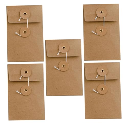 HIAKDOFT 5 Stück Kraftpapier Umschläge mit Schnurverschluss Kleine Robuste Briefumschläge Vielseitig für Dokumente Münzen Rechnungen Sicherer Verschluss für Büro und Party HIAKDOFT 5 Stück Kraftpapier Umschläge mit Schnurverschluss Kleine Robuste Briefumschläge Vielseitig für Dokumente Münzen Rechnungen Sicherer Verschluss für Büro und Party von HIAKDOFT