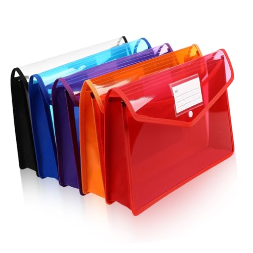HIAKDOFT 5 Stück Plastiktüte Knopfschnalle Brieftaschenordner aus Kunststoff Plastikbrieftasche Ordner für Dateiordner in Buchstabengröße Ordner mit Etikettentaschen pp HIAKDOFT 5 Stück Plastiktüte Knopfschnalle Brieftaschenordner aus Kunststoff Plastikbrieftasche Ordner für Dateiordner in Buchstabengröße Ordner mit Etikettentaschen pp von HIAKDOFT