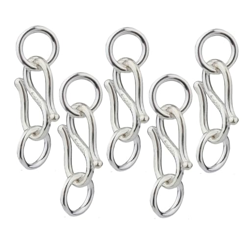HIAKDOFT 5 Stück S haken Verschlüsse aus Sterling Silber mit Doppelringen Schmuckverschluss für Armbänder und Halsketten DIY Schmuckherstellung Zubehör Nickelfrei Silberfarben HIAKDOFT 5 Stück S haken Verschlüsse aus Sterling Silber mit Doppelringen Schmuckverschluss für Armbänder und Halsketten DIY Schmuckherstellung Zubehör Nickelfrei Silberfarben von HIAKDOFT