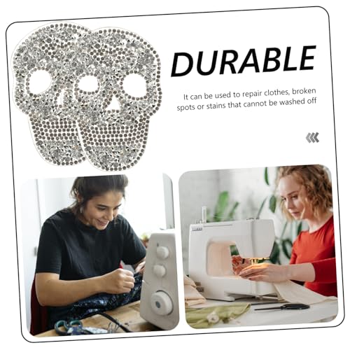 HIAKDOFT 5 Stück Silberne Totenkopf Bügelpatches mit Strass Bestickte Reparatur und Dekorationsaufnäher für Kleidung Taschen Hüte und Schuhe Einfache DIY Anbringung Vielseitige Näh und HIAKDOFT 5 Stück Silberne Totenkopf Bügelpatches mit Strass Bestickte Reparatur und Dekorationsaufnäher für Kleidung Taschen Hüte und Schuhe Einfache DIY Anbringung Vielseitige Näh und von HIAKDOFT