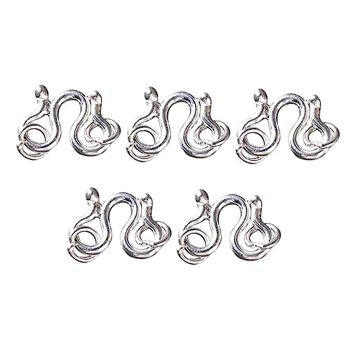 HIAKDOFT 5 Stück Sterling Silber S Haken Verschlüsse Teiliges Schmuckzubehör für DIY Armband Verschluss Langlebig Elegant für Selbstgemachte Armbänder und Halsketten von HIAKDOFT