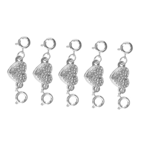 HIAKDOFT 5 Stück Teiliges DIY Herzförmiges Magnetverschluss Set Silberfarbene Schmuckverbinder Langlebiger Schmuckverschluss für Armband Halskette Glänzende Verbindungsklammern HIAKDOFT 5 Stück Teiliges DIY Herzförmiges Magnetverschluss Set Silberfarbene Schmuckverbinder Langlebiger Schmuckverschluss für Armband Halskette Glänzende Verbindungsklammern von HIAKDOFT