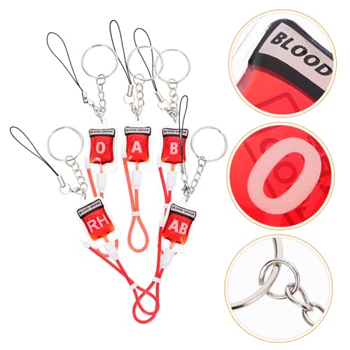 HIAKDOFT 5 Stück Teiliges Halloween Schlüsselanhänger Bluttyp Anhänger Charm Taschenanhänger Party Deko B Ab Rh für Schlüssel und Taschen von HIAKDOFT