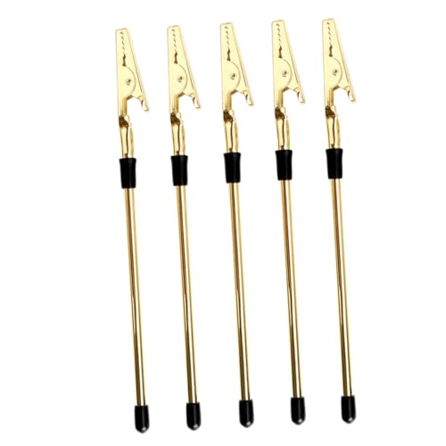 HIAKDOFT 5 Stück Teiliges Metall Notizklammern Goldfarben Praktische Foto und Kartenhalter Langlebige Metallclips für Nachrichten Memo und Postkartenanzeige Vielseitig für Büro und Zuhause von HIAKDOFT