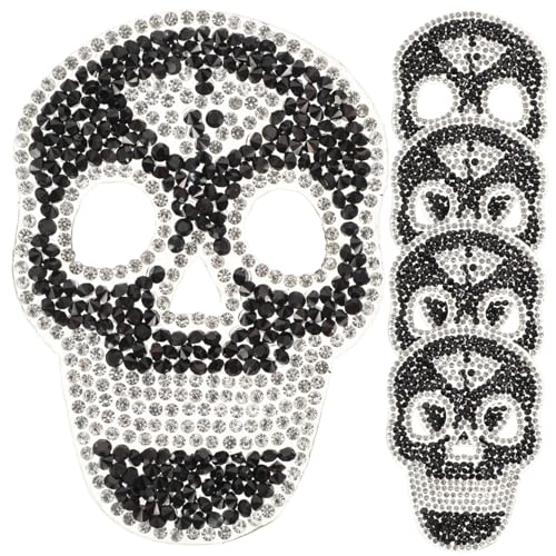 HIAKDOFT 5 Stück Teiliges Schwarze Glitzernde Totenkopf Bügelflicken mit Strass Vielseitige Bestickte Aufnäher zum Aufbügeln und Nähen Dekorative Patches für Kleidung Taschen Hüte und DIY HIAKDOFT 5 Stück Teiliges Schwarze Glitzernde Totenkopf Bügelflicken mit Strass Vielseitige Bestickte Aufnäher zum Aufbügeln und Nähen Dekorative Patches für Kleidung Taschen Hüte und DIY von HIAKDOFT