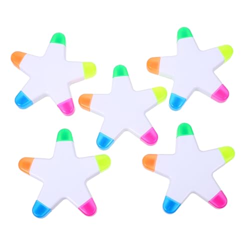 HIAKDOFT 5 Stück Teiliges Textmarker Sternform Fluoreszierende Marker Stifte Glattes Schreiben Farbige Markierung für Schule Büro und Kreatives Gestalten HIAKDOFT 5 Stück Teiliges Textmarker Sternform Fluoreszierende Marker Stifte Glattes Schreiben Farbige Markierung für Schule Büro und Kreatives Gestalten von HIAKDOFT