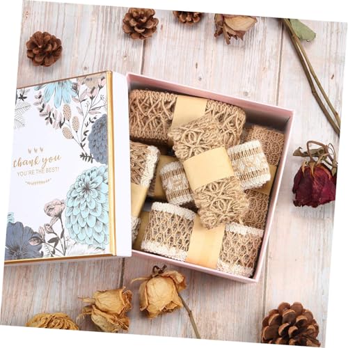 HIAKDOFT 5 Stück Teiliges Vintage Jute Spitzenband Natürliche Baumwolle und Leinen Dekorationsbänder für DIY Basteln Geschenkverpackung Hochzeit und Wohnkultur Vielseitig Zuschneidbar von HIAKDOFT