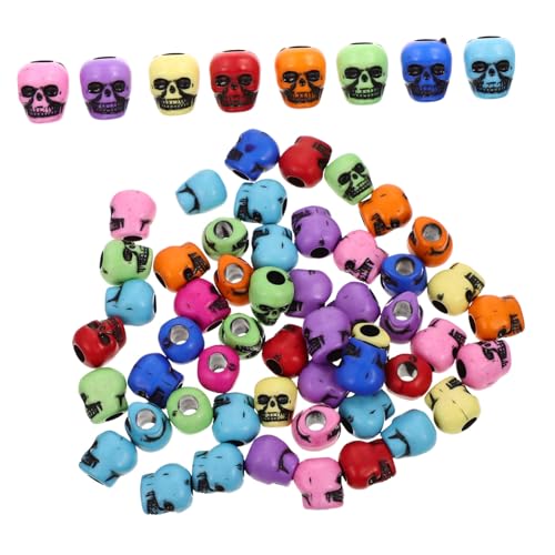HIAKDOFT 50 Stück Acryl Schädelperlen Halloween Schmuck Bastelperlen für Armbänder Halsketten DIY Charms Bunte Mischung Langlebig und Kreativ HIAKDOFT 50 Stück Acryl Schädelperlen Halloween Schmuck Bastelperlen für Armbänder Halsketten DIY Charms Bunte Mischung Langlebig und Kreativ von HIAKDOFT