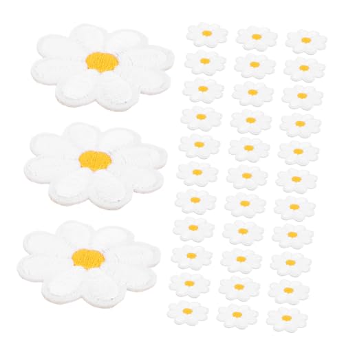 HIAKDOFT 50 Stück Bestickte kleine Stoffblumen Applikationen zum Aufnähen Vielseitige Diy-bügelbilder für Kleidung Jeans Jacken Hüte und Accessoires von HIAKDOFT