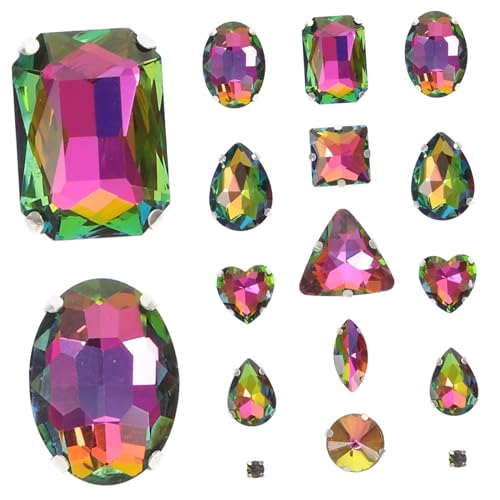 HIAKDOFT 50 Stück Bunte Glaskrallen strasssteine zum Aufnähen Kleine DIY dekorationen für Kleidung Handwerk Smartphone hüllen Glitzernde Schmucksteine für Trachten und Bastelprojekte von HIAKDOFT