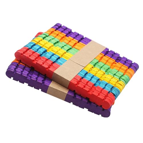 HIAKDOFT 50 Stück Bunte Sägezahnförmige Holz Bastelstäbchen pro Packung Natürliche Glatte Oberfläche Schadstofffrei für DIY Schule Bastelprojekte und Gruppenaktivitäten von HIAKDOFT