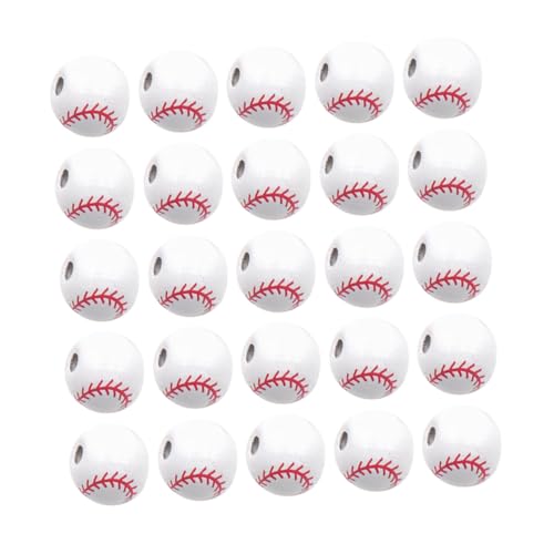 HIAKDOFT 50 Stück DIY Holzperlen mit Baseball Motiv Runde Schmuckperlen für Armband Herstellung Glatte Oberfläche Sicher Hautfreundlich für Bastelbedarf und Schmuckzubehör HIAKDOFT 50 Stück DIY Holzperlen mit Baseball Motiv Runde Schmuckperlen für Armband Herstellung Glatte Oberfläche Sicher Hautfreundlich für Bastelbedarf und Schmuckzubehör von HIAKDOFT