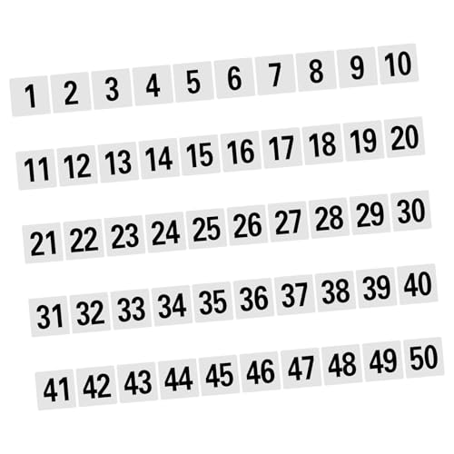 HIAKDOFT 50 Stück Doppelseitige Tischnummernkarten aus Robustem Kunststoff Weiße Event deko Zahlen für Restaurant Hochzeit Bankett Party Vielseitige Tischnummernschilder von HIAKDOFT